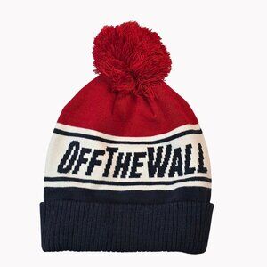 Vans Off The Wall One size Pom Beanie Hat Red/Blue chili pepper Acrylic Knit